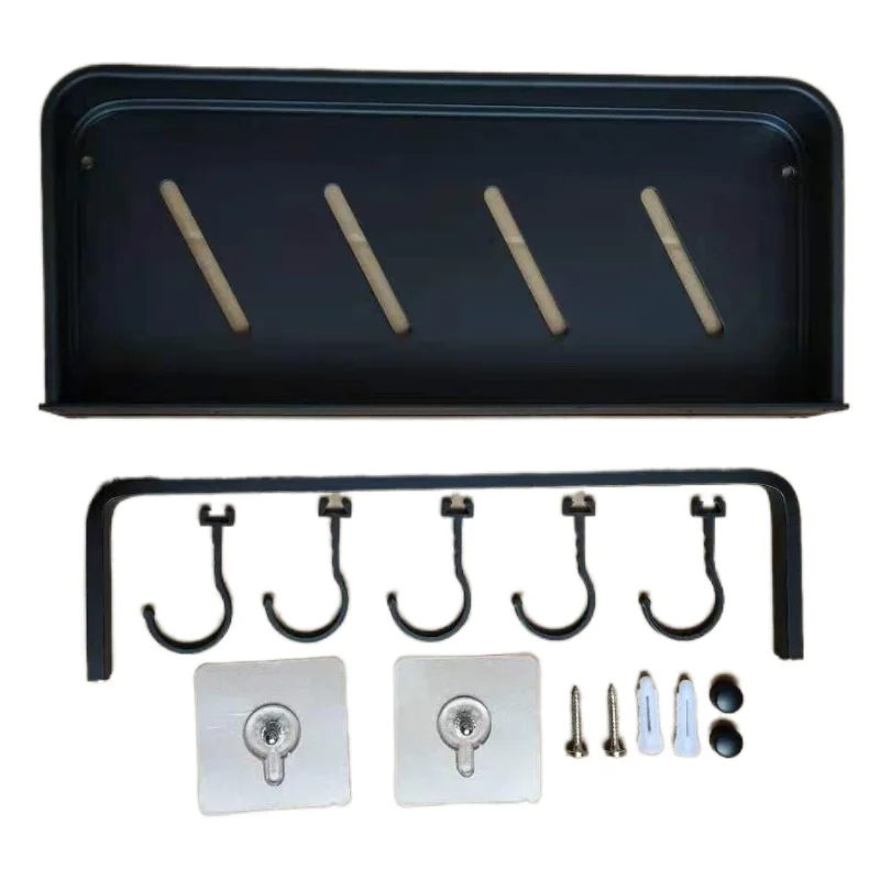 

Bathroom Shelf Wall Shelves Shelf Aluminum Black Bathroom Corner Shelf Wall Mounted Black Aluminum Kitchen Storage Holder