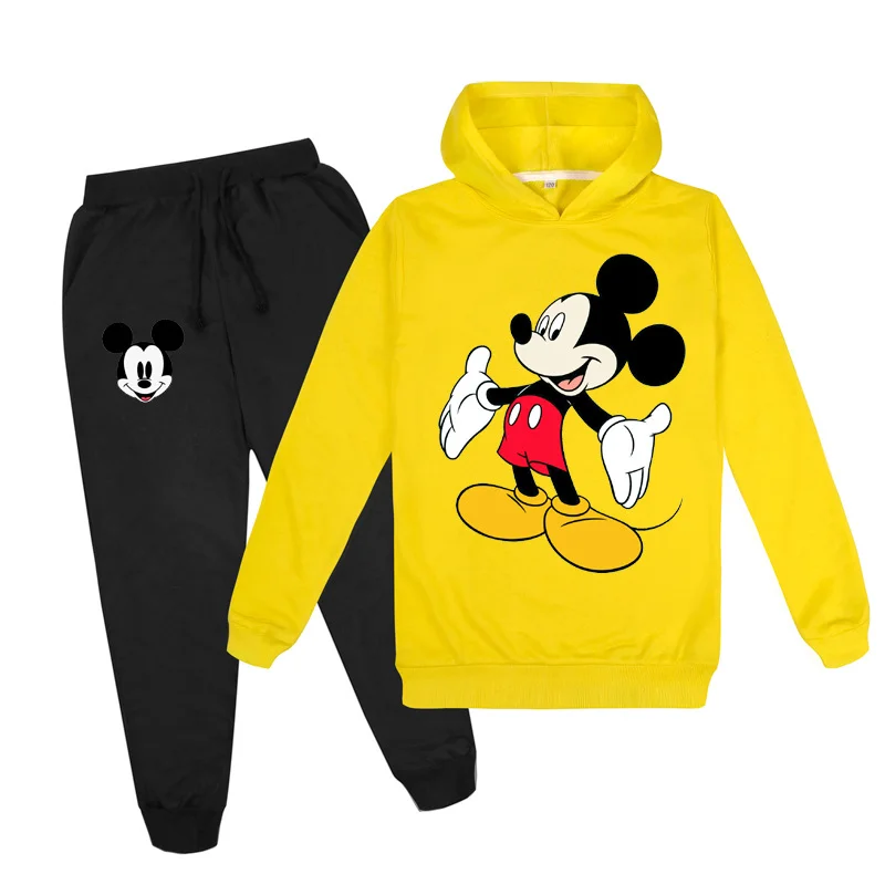 Детская одежда Disney детский хлопковый костюм на весну и осень милый свитер штаны с