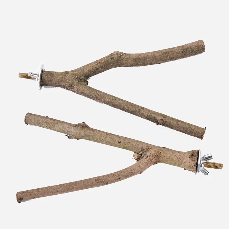 

Pet Parakeet Budgie Hanging Play Toys Bird Cage Wood Branch Stand Perches Parrot Wooden Resk Holder Perches Platform hot sale