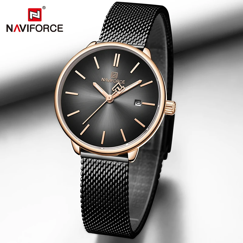 Часы NAVIFORCE для влюбленных мужские часы простые Роскошные Кварцевые наручные