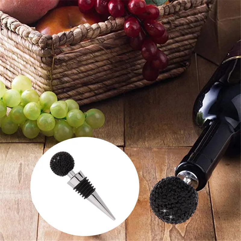Crystal Ball Wine Bottle Stopper New Diamond-Set Zinc Alloy High-Grade Sealed Champagne | Дом и сад