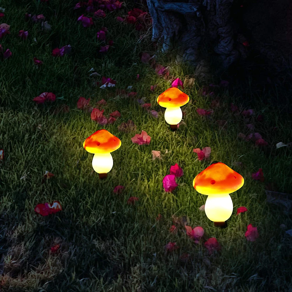 

Led Solar Mushroom Waterproof Stake Lights LED Outdoor Lawn Light Decorative Ground Plug Lamp For Garden Yard