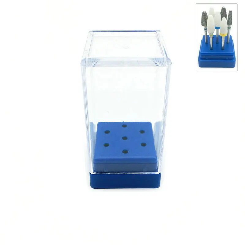 Контейнер для хранения фрез ногтей с 7 отверстиями|Модель зубов