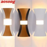 aosong contemporary outdoor wall lights led sconces simple lamp waterproof decorative for home porch villa