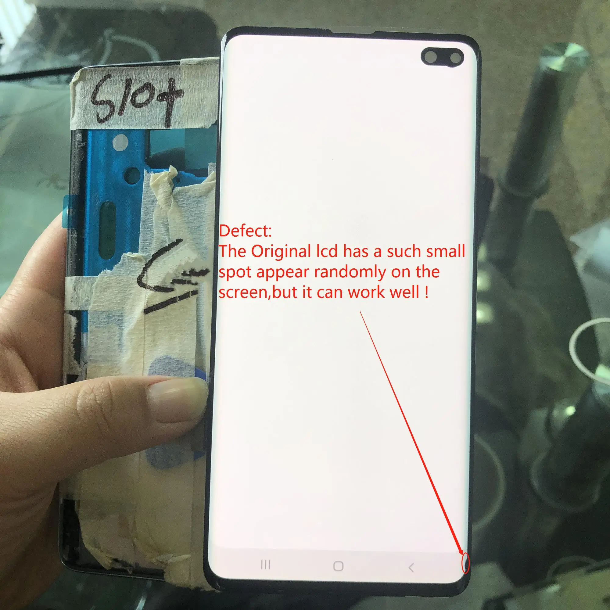 ЖК экран с дигитайзером для SAMSUNG Galaxy S10 PLUS 6 4 дюйма сенсорный черной точкой сменный