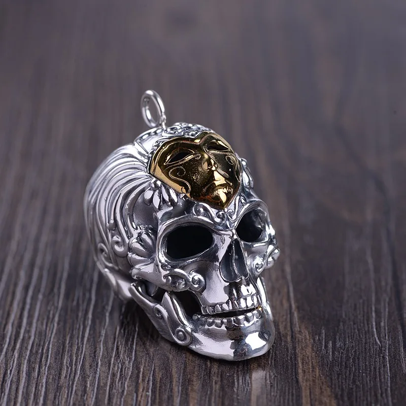 Высококачественные подвески в виде черепа для мужчин из тайского серебра и
