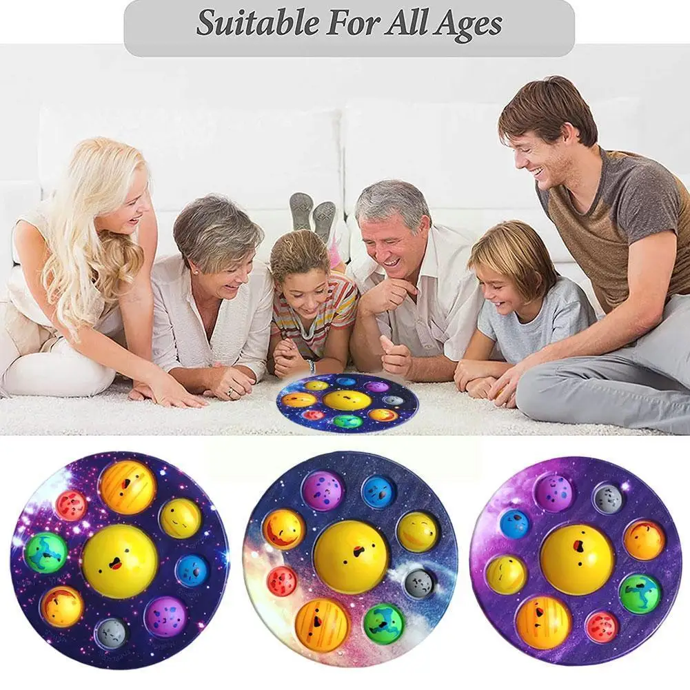

Fidget Sensory Bubble Toys Anxiety Relief Solar Planet Birthday Children's Toys Pad Games Gift Educational X1M1