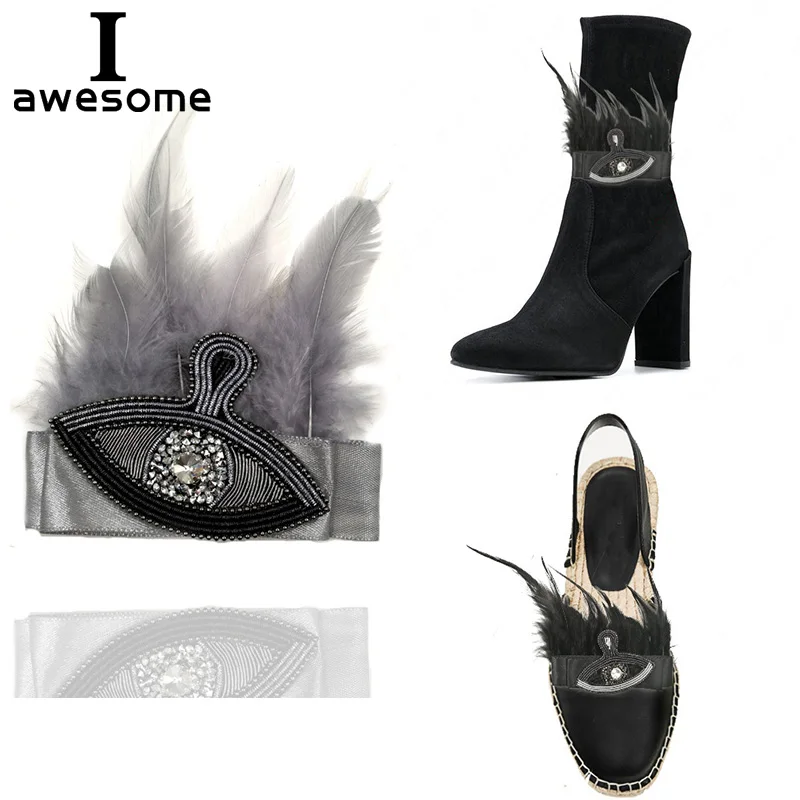 Босоножки на высоком каблуке с перьями | Обувь