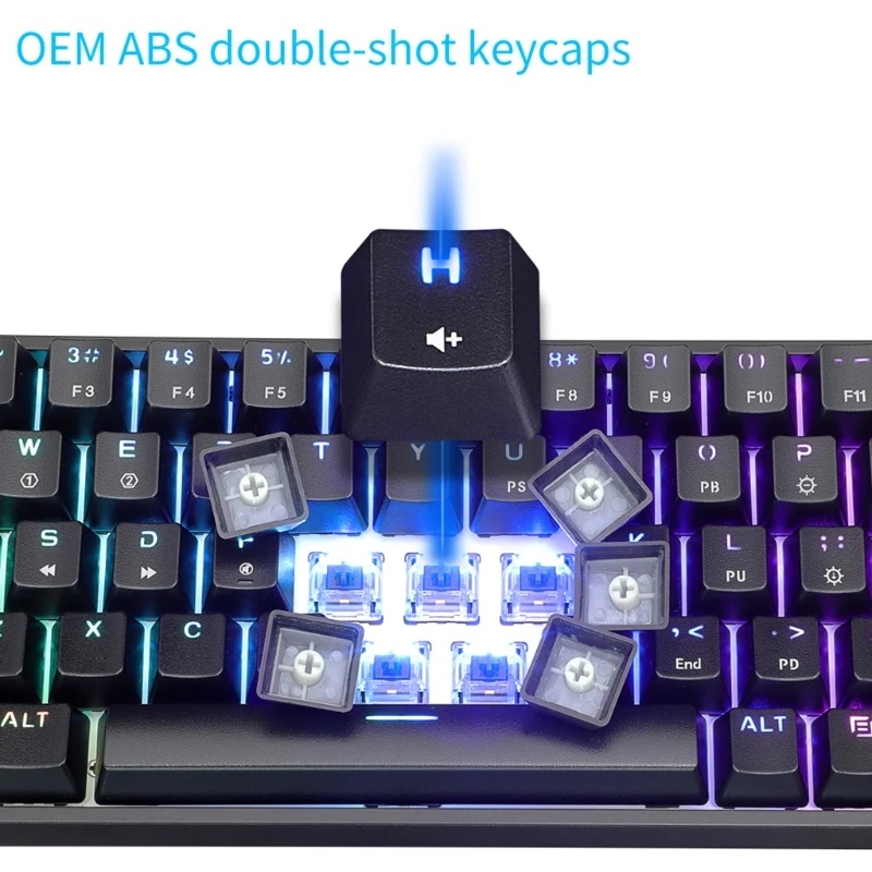 

Беспроводная Механическая игровая клавиатура SK61S 60%, ультракомпактная 61 клавиша, BT 5,0, механическая клавиатура с программируемым программны...