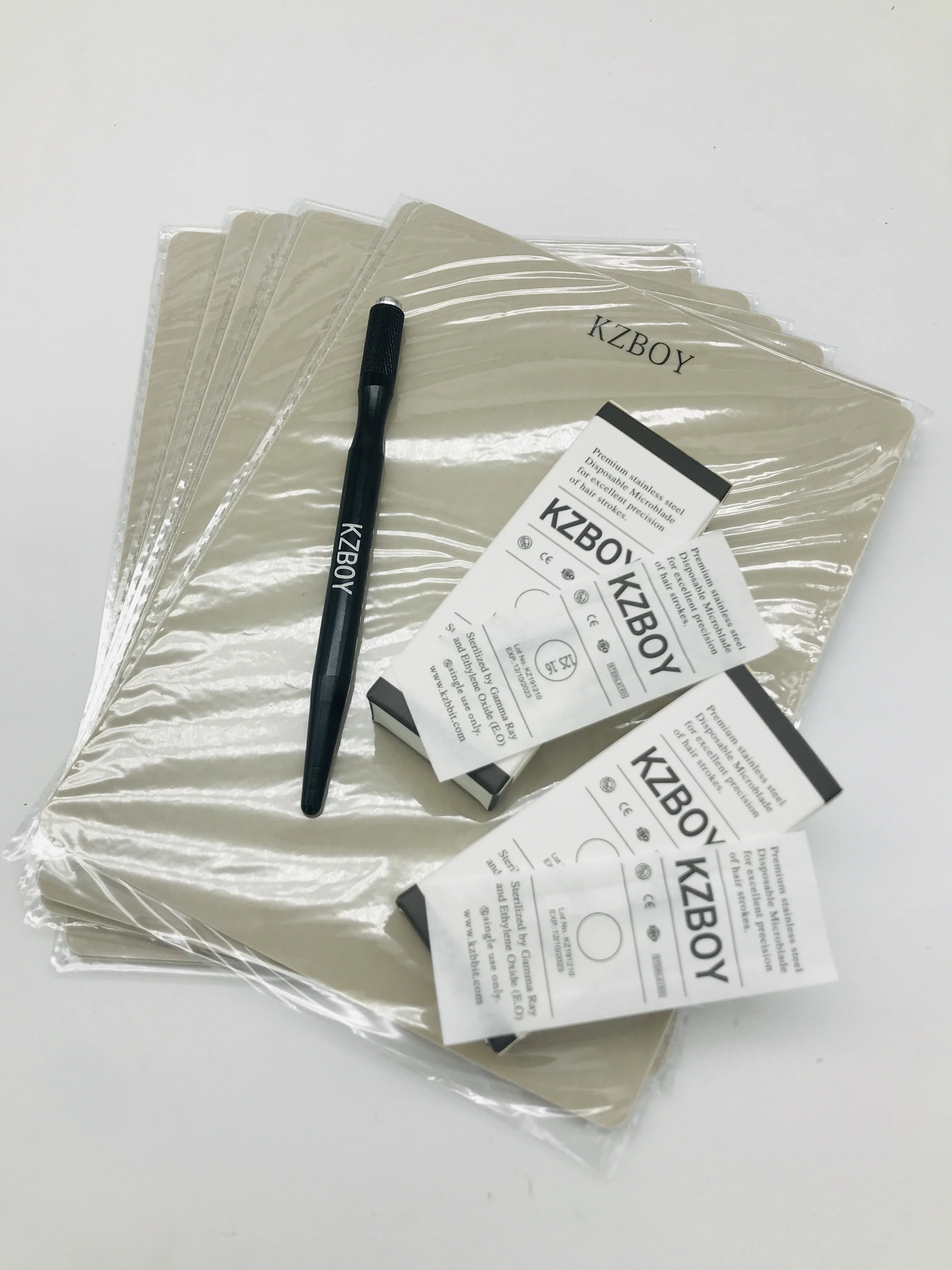 KZBOY High Quality Microblading Kit Include Microblading Pen, Practice Skins, Microblades for Microblading Beginners
