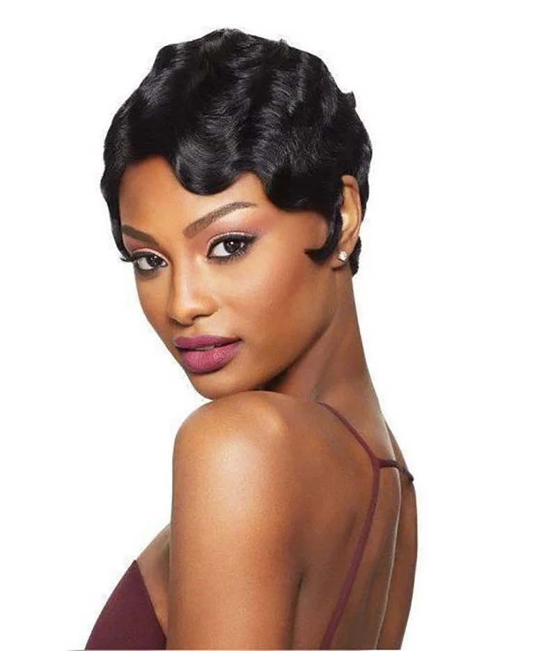 Парик с волнистыми волосами 100% натуральные волосы парики вырезами фея