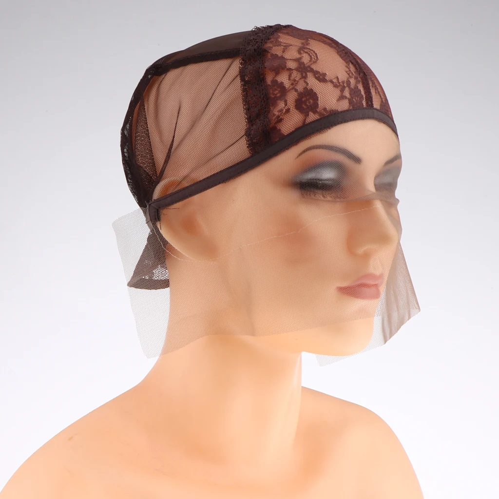 Темно коричневый/бежевый цвет двойной фронтальный парик с регулируемыми