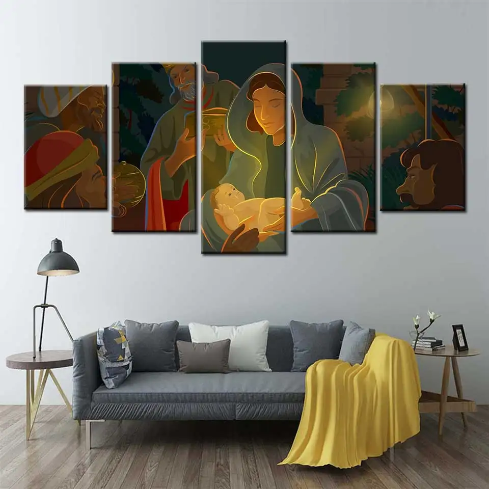 

Jesus poster Virgin Mary religious Christianity Canvas painting posters and prints wall pictures for living room Home Decor