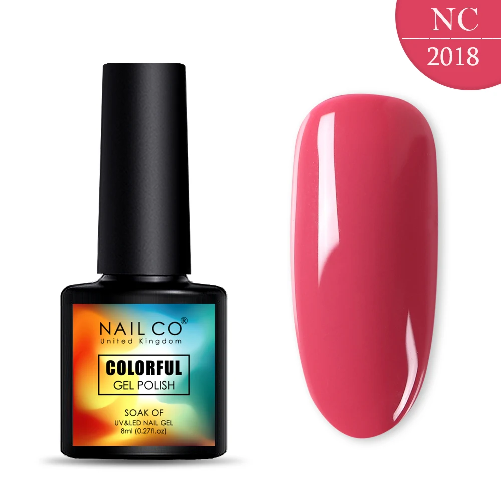 2018 NAILCO, новинка, 8 мл, 130 цветов, светодиодный Гель-лак для ногтей УФ гель для ногтей, салонный домашний лак, Гель-лак, гибридный, впитывающий - Цвет: 2018
