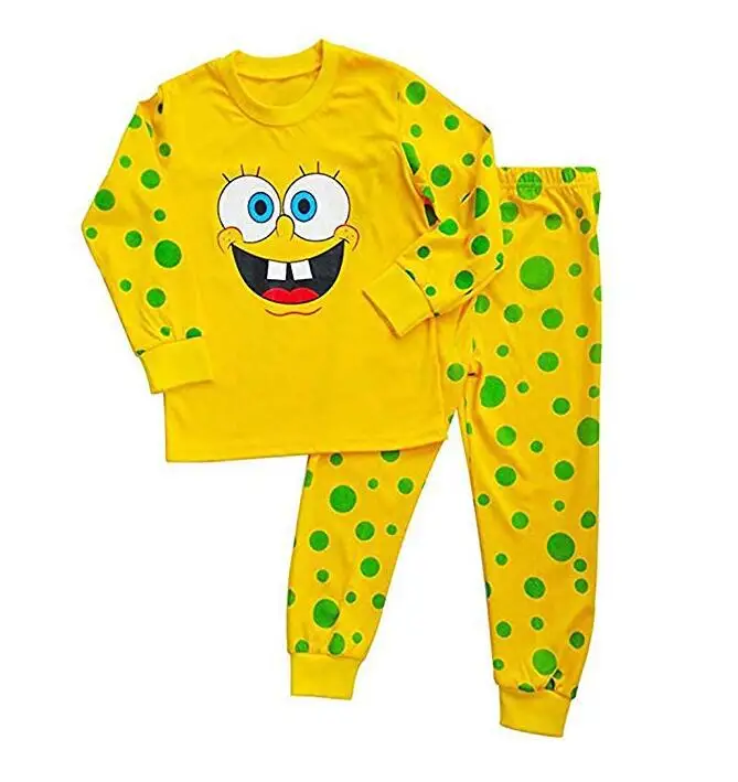

New Sleeping Pyjamas For Kids Baby Boy Clothing Children Cotton Girl Home Clothes Yellow Cartoon 2-7y