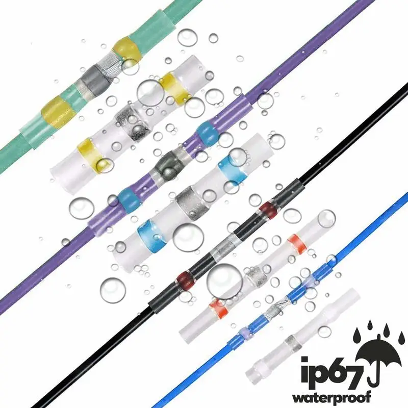 

360PCS Solder Seal Wire Connectors & Heat Shrink Tubings Butt Terminals Insulated Waterproof Electrical & Shrink Tubes with Case