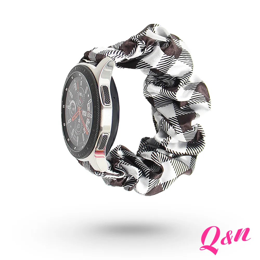 

Pink Summer Floral Samsung Watch Band 20mm 22mm Elastic Scrunchies Band Woman Charm Scrunchie Bracelet Stretch Strap