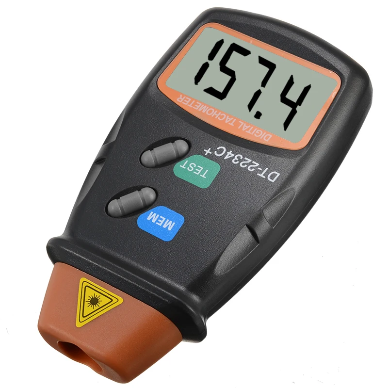 Цифровой лазерный счетчик оборотов DT2234C Бесконтактный тахометр с ЖК дисплеем
