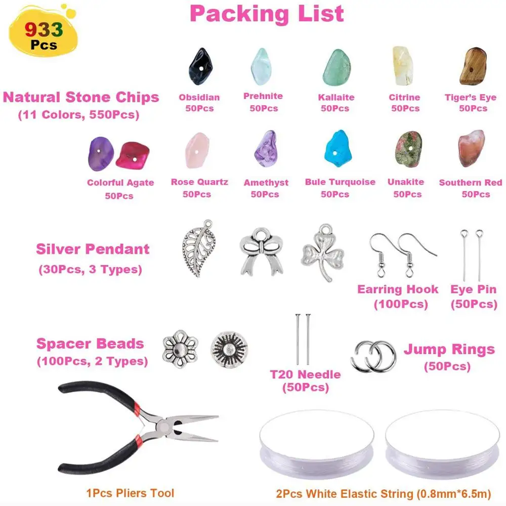 Набор из бусин с драгоценными камнями проволочные разделители для ушей бусины