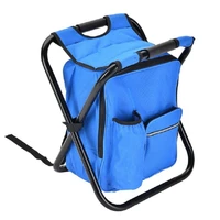 k star outdoor folding stool elderly travel shoulder bag portable can sit backpack fishing chair train line up without seat maza