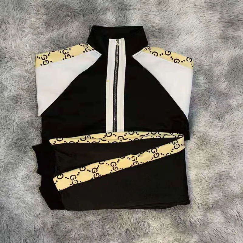 

Baseball Couple Popular logo Jacket Splicing Set + Side Printing European And American loose Classic Casual Color Splicing Coa