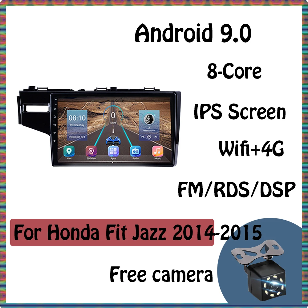 

Android 9,0 IPS 8-ядерный DVD Автомобильный мультимедийный видео плейер для Honda Jazz Fit 2014 2015 левым встроенный Carplay RDS BT