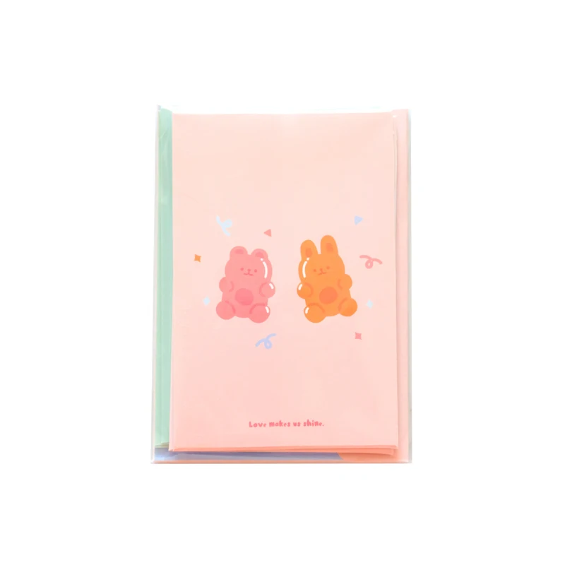 

Yoofun 4 Pc/Design Cute Bear Series Greeting Cards With Envelope Invitation Thanksgiving Blessings Message Holiday Decoration