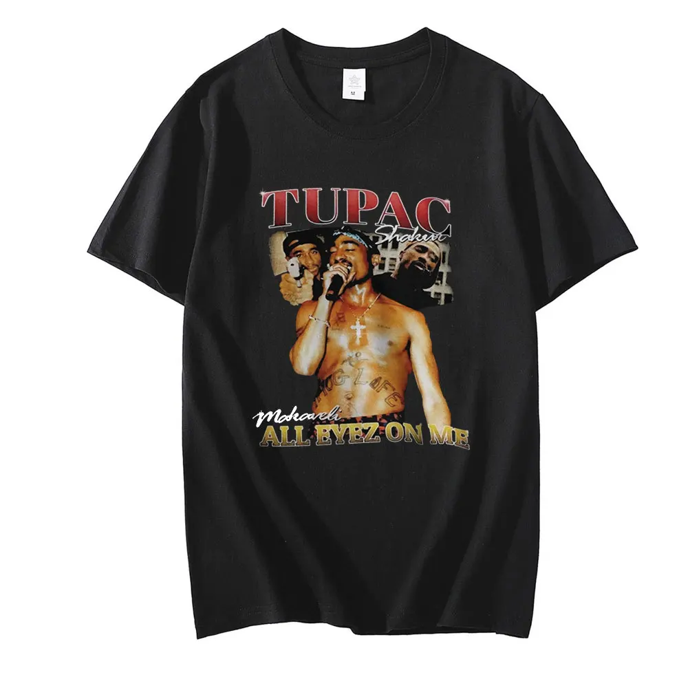 

2021 Fashion T-shirts Tupac 2pac Printed New Couple Clothing Short Sleeve Oversize Unisex Funny Tshirt Daily Casual Streetwears