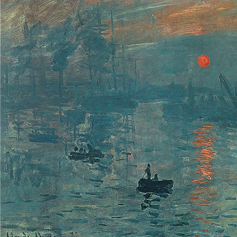 Картина маслом Monet Impression Sunrise ретро постер из крафт-бумаги для бара кафе