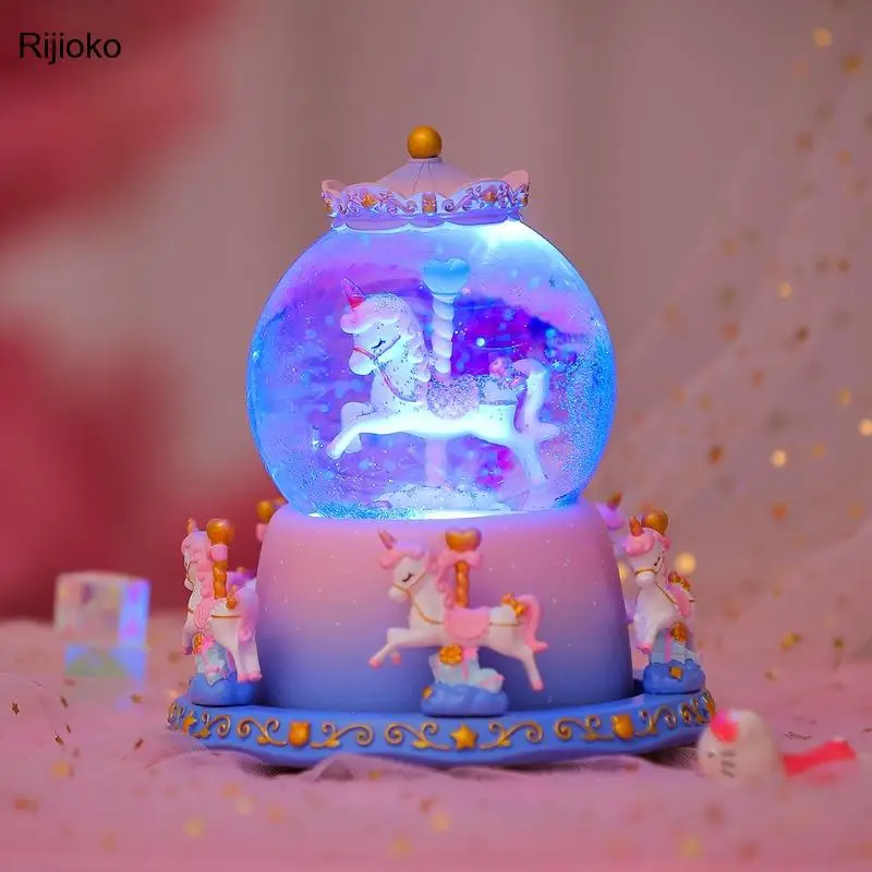 

Merry-go-round music box crystal ball music box glass resin home decoration creative ornaments boutique girlfriend birthday gift