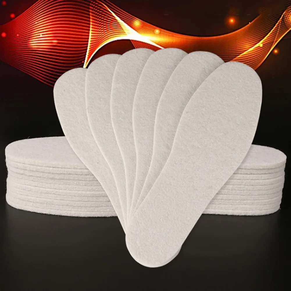 Зимние ватные стельки 1 пара шерстяные фетровые толстые теплые Дышащие зимние