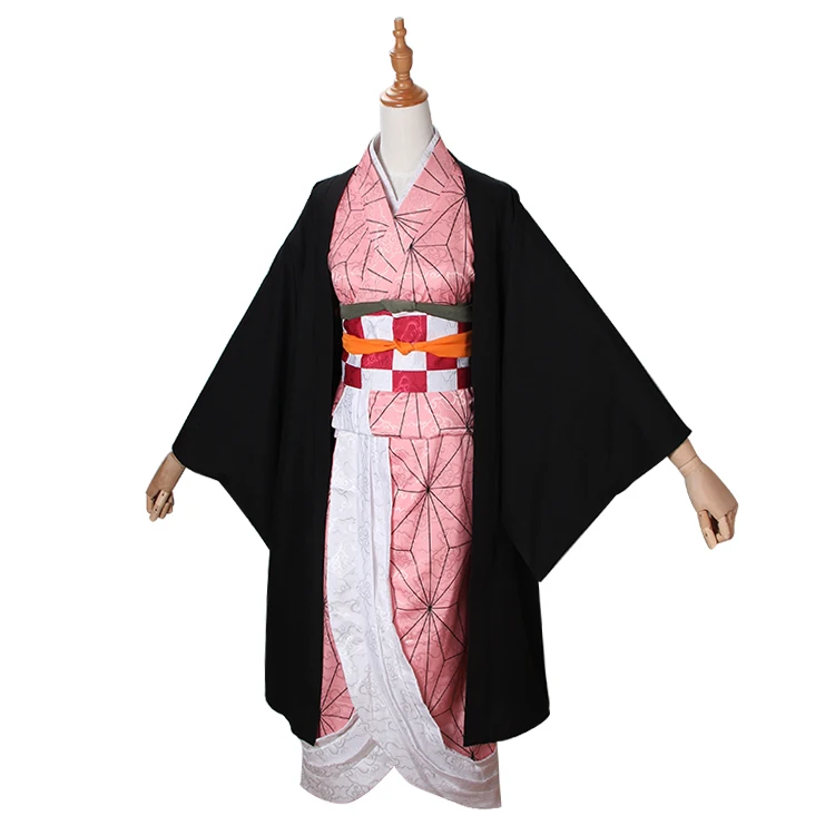 Kamado Nezuko Аниме горячий демон Slayer: Kamado Nezuko Высококачественная Оригинальная версия кимоно индивидуальная униформа для косплея F - Цвет: Kamado Nezuko