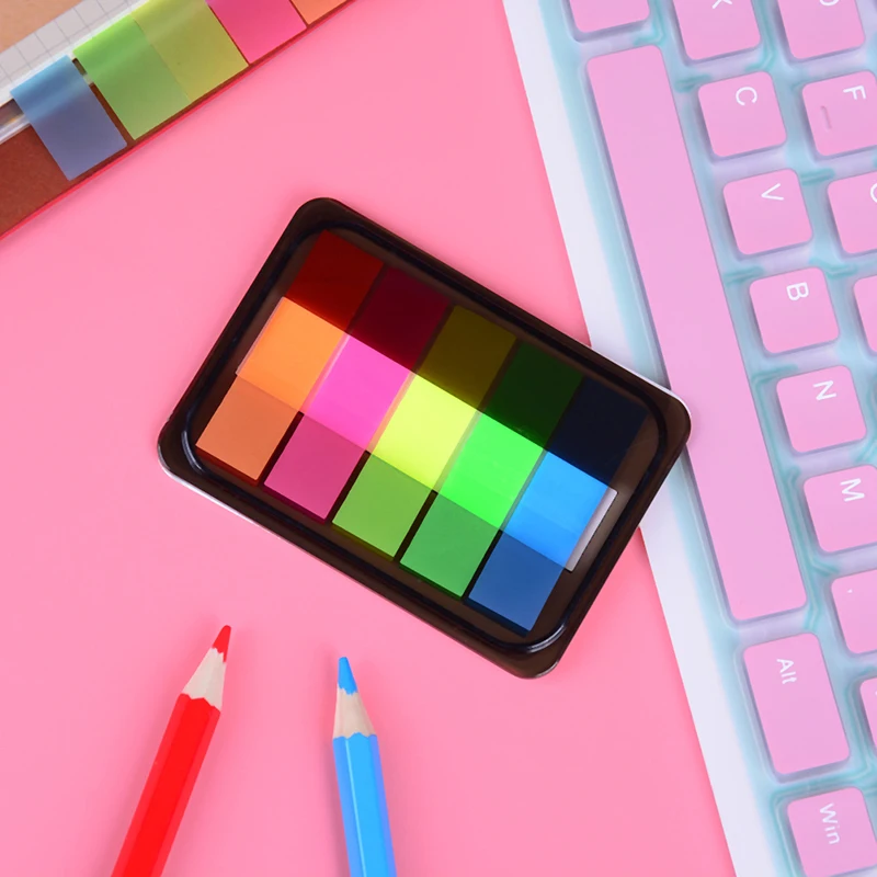 100 шт. канцелярские принадлежности для школы DIY Флюоресцентный прозрачный стикер