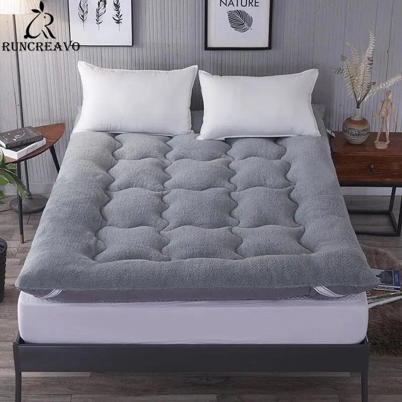 

Soft Lamb Cashmere Fold Tatami Mattress Student Dormitory Mattress Topper Tatami Thick Warm Mat with Strap King Queen Twin Size