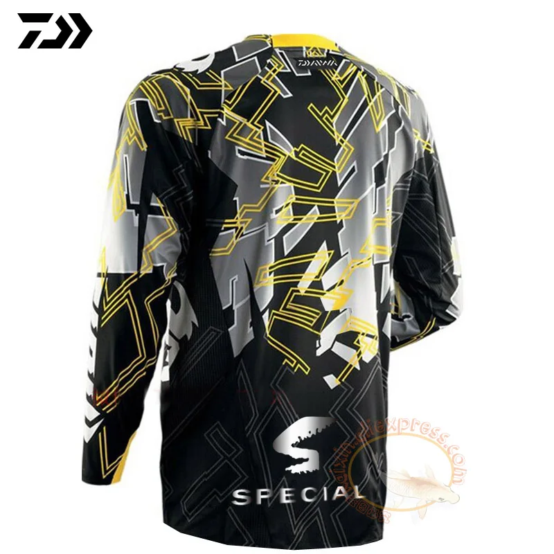 

2021 DAWA Large Size Fishing Shirt Quick Dry Cycling Hiking Jersey Soft Fishing Clothing Anti-UV Long Sleeve Fishing Jersey