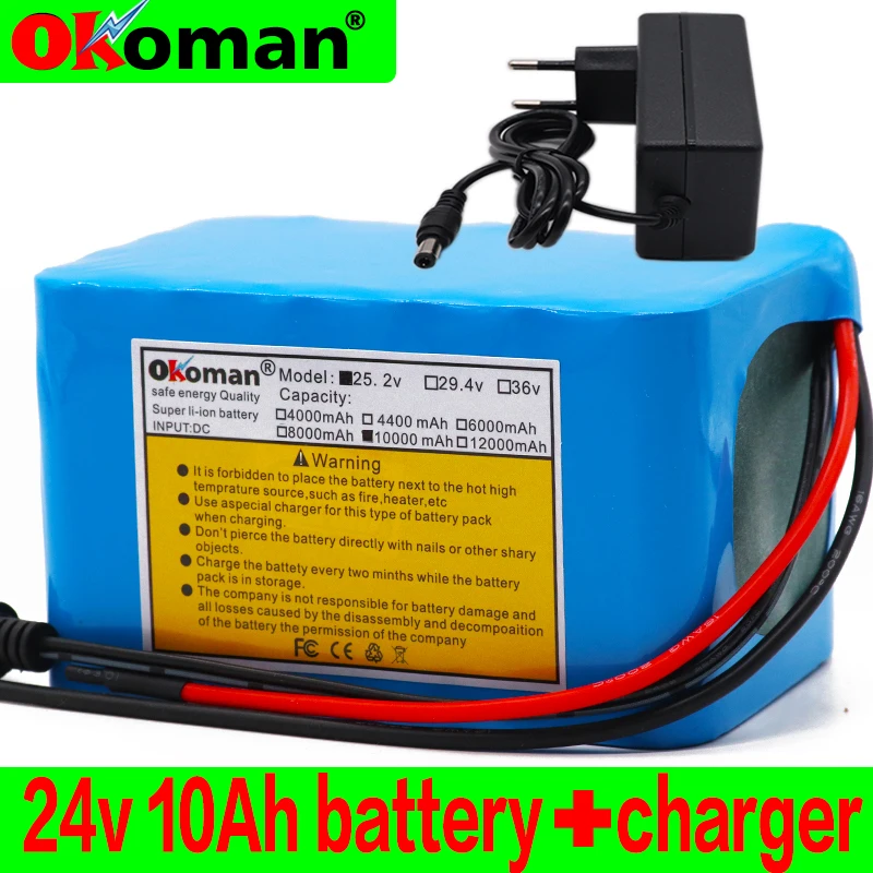 Аккумулятор 6s4p 24 В 10 Ач 18650 литиевая батарея 25 2 в 10000 мАч для электрического
