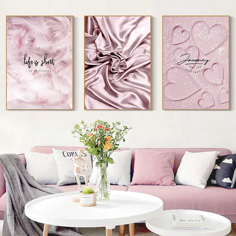 Картина NordicStyle с принтом золотистого розового и серебристого цвета постер на