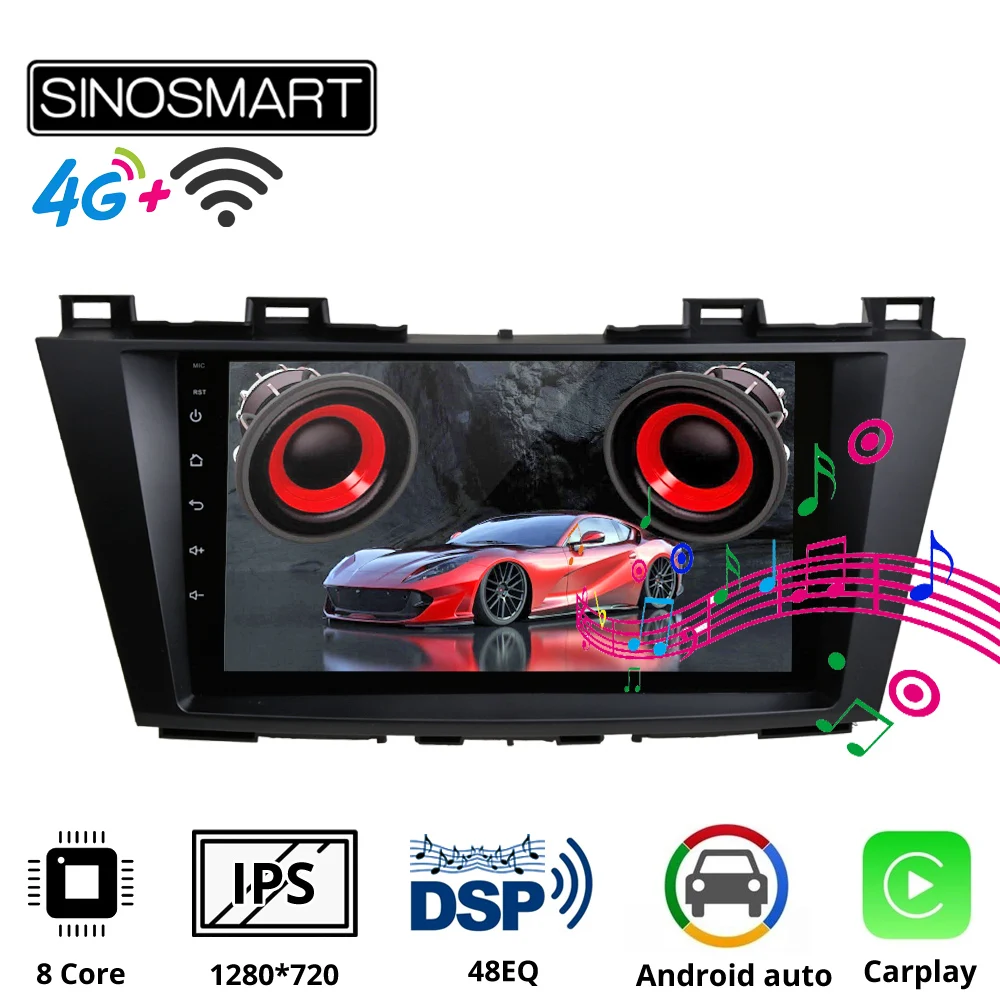 SINOSMART Автомобильный GPS навигационный плеер для Mazda 5 Premacy 2009 2012 поддержка BOSE Soundsport