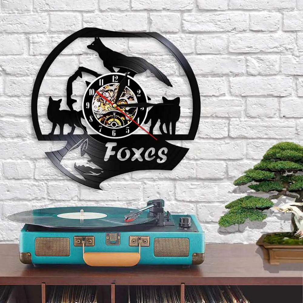 Настенные часы с изображением диких животных лисы современный дизайн настенные