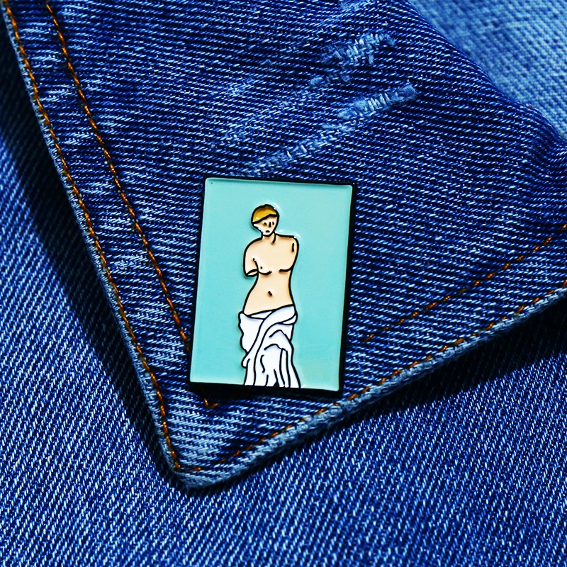 Брошь с изображением картины маслом Ван Гога значок Моны Лизы Милая брошь