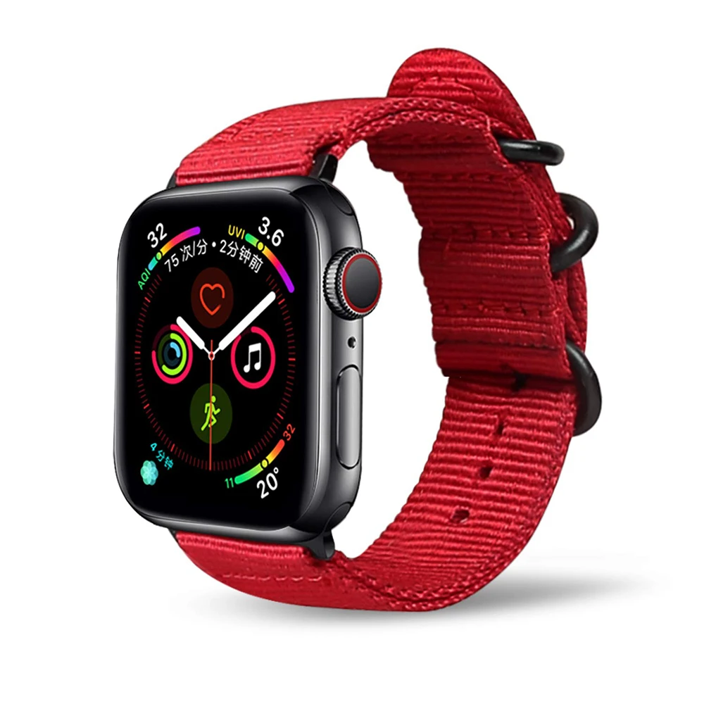 Лидер продаж нейлоновый ремешок для часов для Apple Watch Series 5 4 40 мм 44 мягкие спортивные нейлоновый браслет 38 мм/42 мм, ремешок для наручных часов iwatch 1/2/3