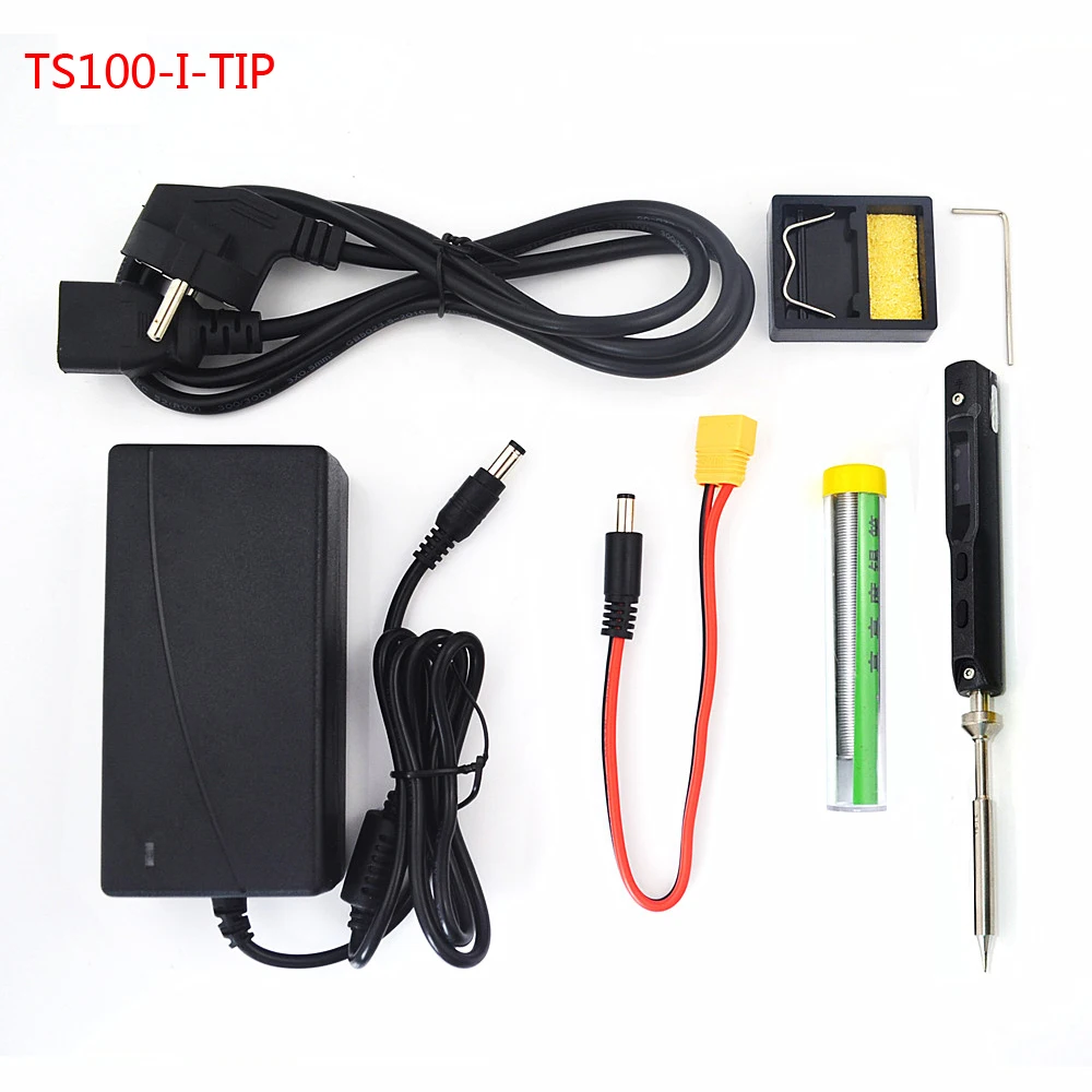 TS100-I adapter TS100 65 Вт 240 В мини электрический утюжок набор инструментов цифровой OLED дисплей регулируемая температура и сварка источник питания - Цвет: TS100-I adapter