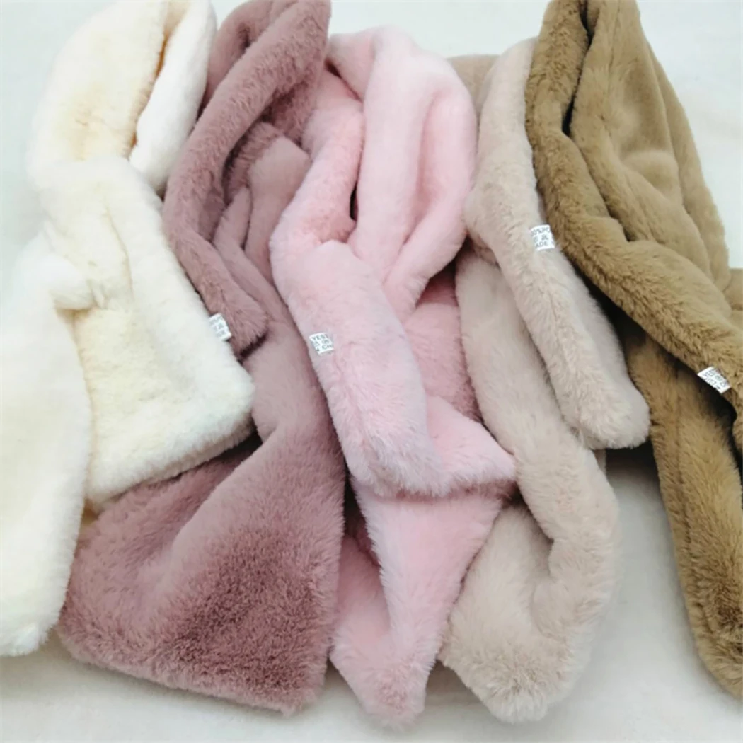 1 шт. женский шарф крест сплошной цвет искусственный мех воротник шею теплый |