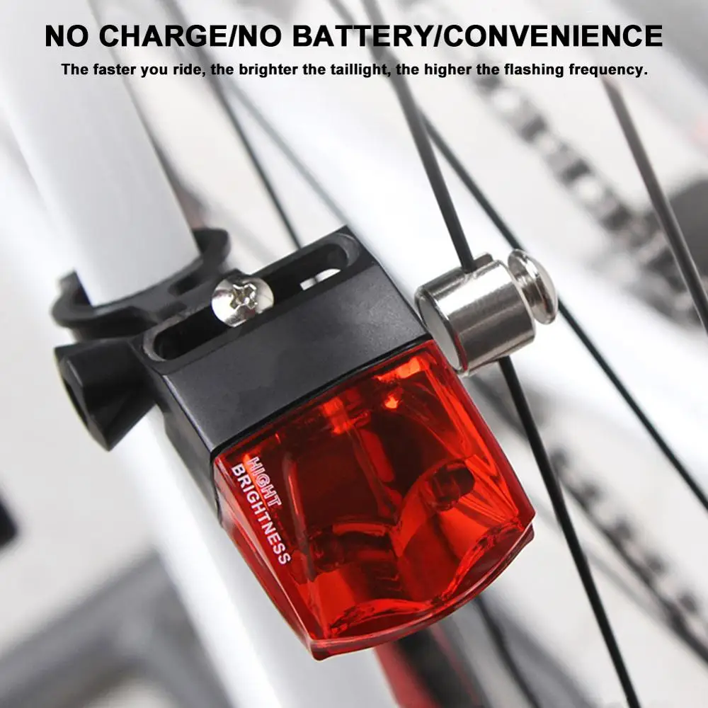 

Bicycle mountain Tail Lights bike power generation taillight waterproof bicycle light portable safety warning self-generation