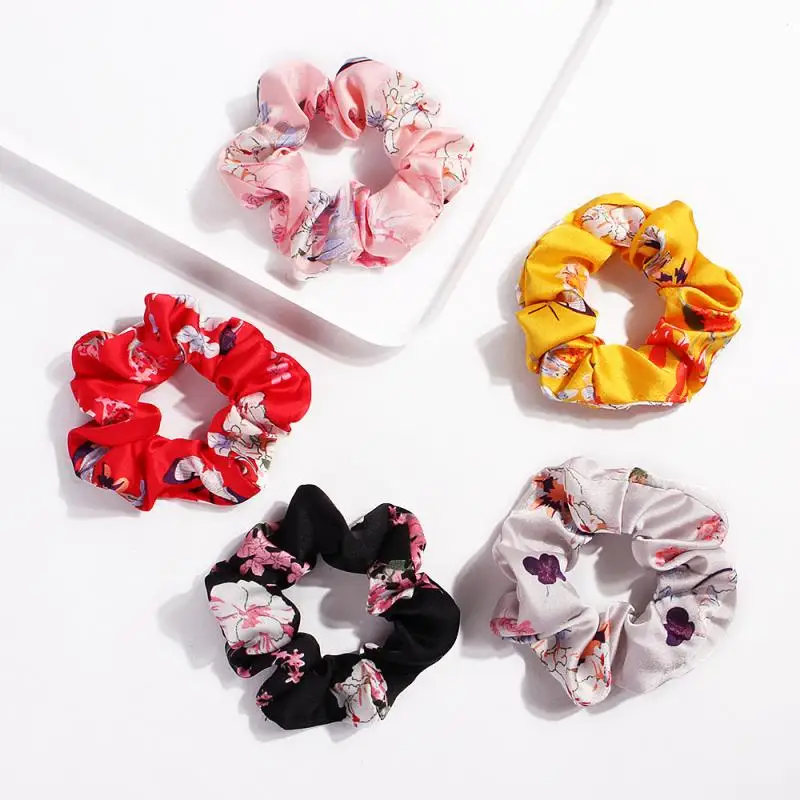 Резинки для волос в этническом стиле женские атласные резинки ретро с цветочным