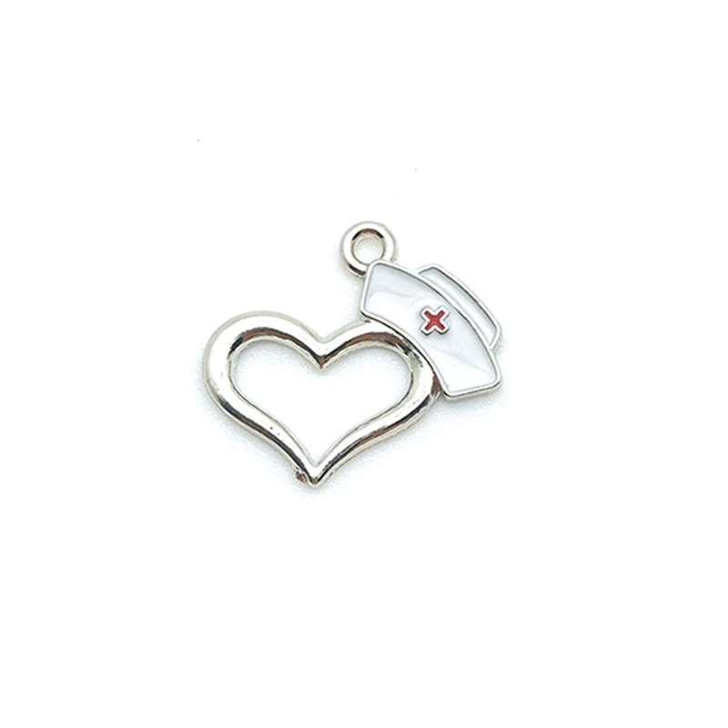 2 шт./упак. Длина 19X22mm бусины сплав панк темперамент любовь шапочка медсестры