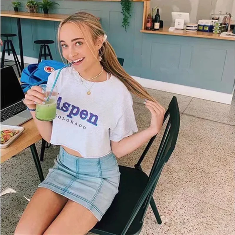 Женская модная свободная футболка с короткими рукавами летнее хлопковое платье