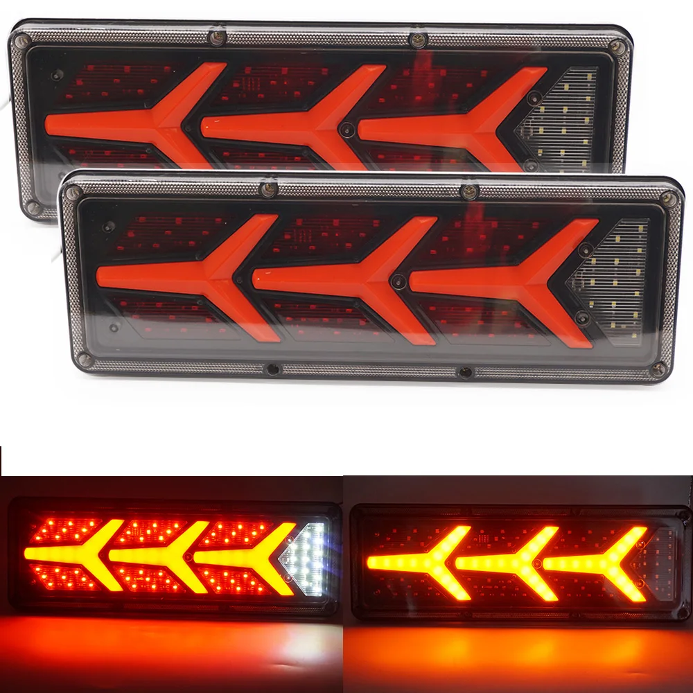 

2pcs 24V Led car rear light super bright Flow Steering Turn Signal Lamp for Truck Trailer Caravans UTE Camper fog lamp taillight