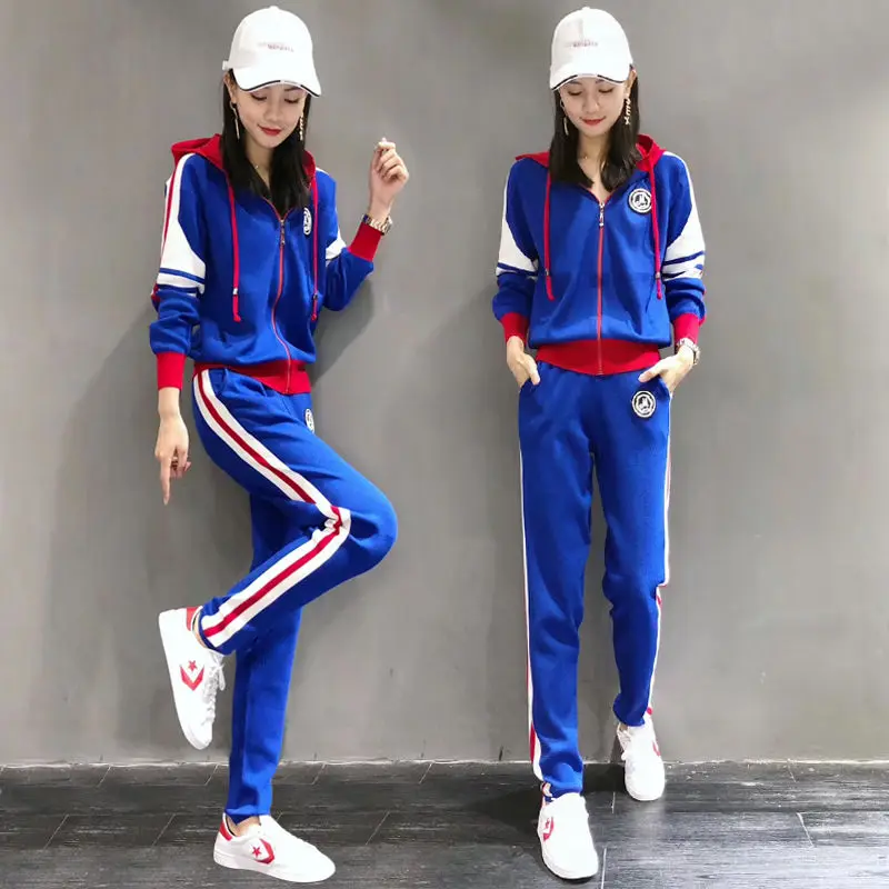 

Fashion sportswear women's 2021 early spring new knitting large leisure two piece set