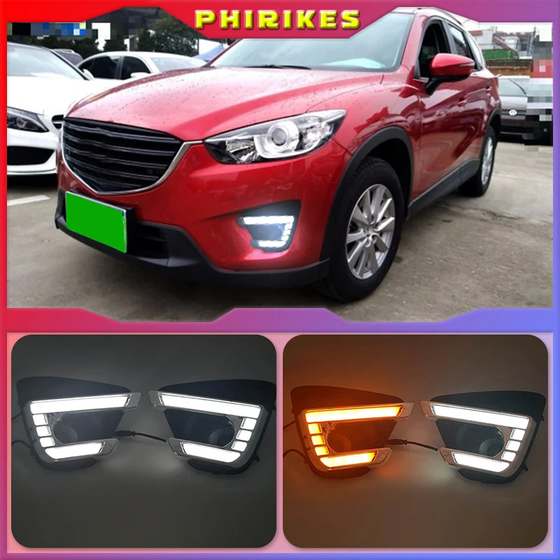 

Turn Signal style Relay 12V CAR LED DRL daytime running light with fog lamp hole for MAZDA cx-5 cx5 cx 5 2012 2013 2014 2016